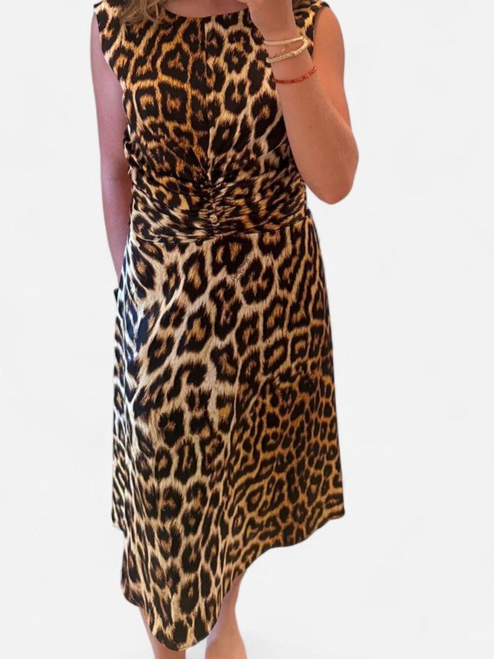 authentic Roberto Cavalli bodycon leopard print designer midi dress - Picture 2 of 6